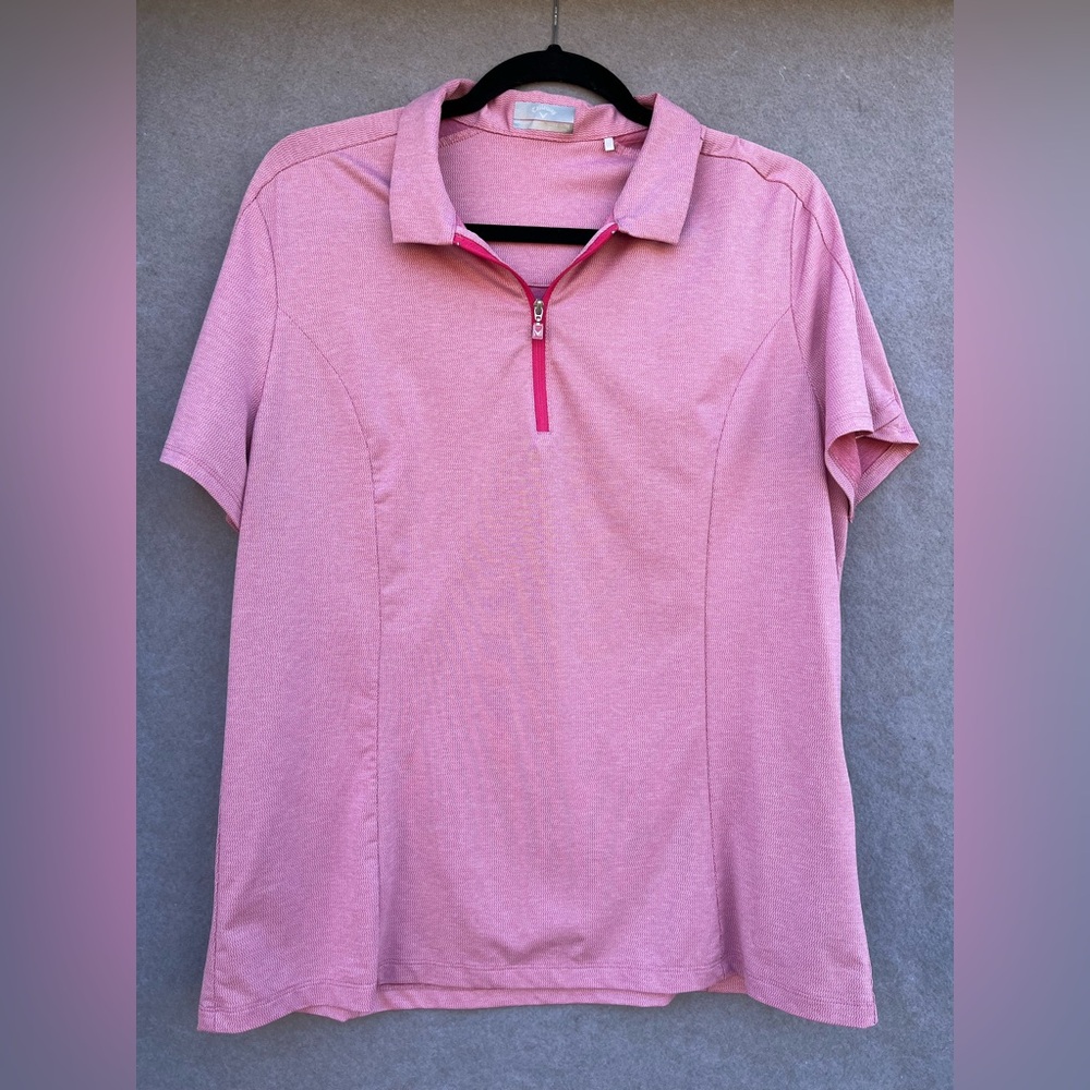 Callaway Opti Dry Short Sleeve Zip Golf Sports Shirt XL